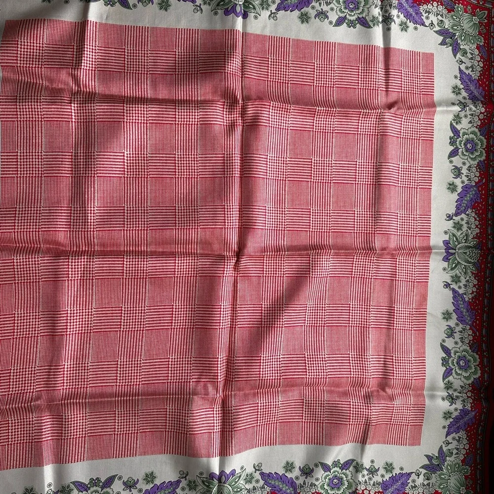 SAKS Fifth Avenue Paisley Checkered Floral Scarf